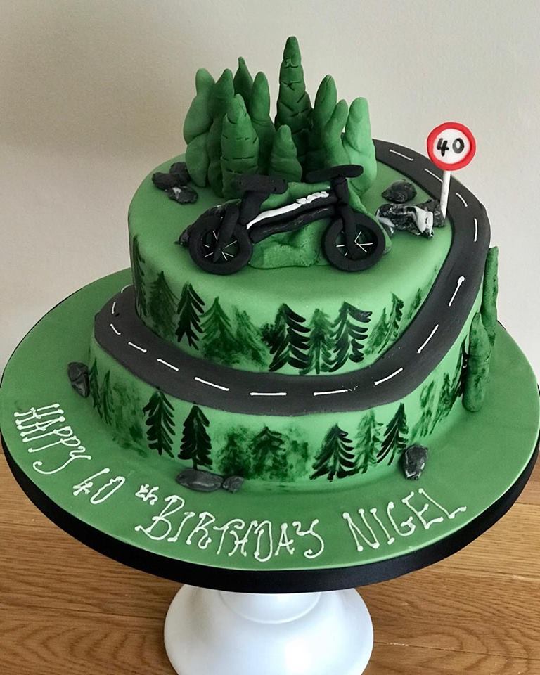 Cycling cake mountain cake