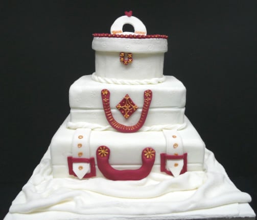 suitcase wedding cake