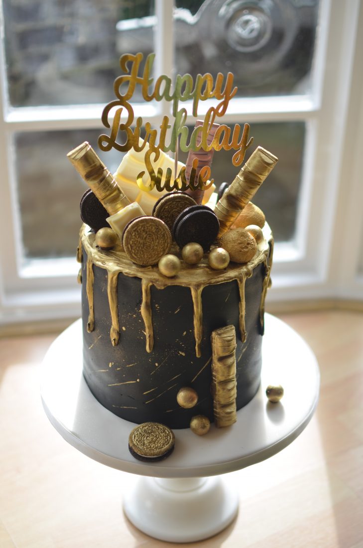 Black & Gold birthday cake