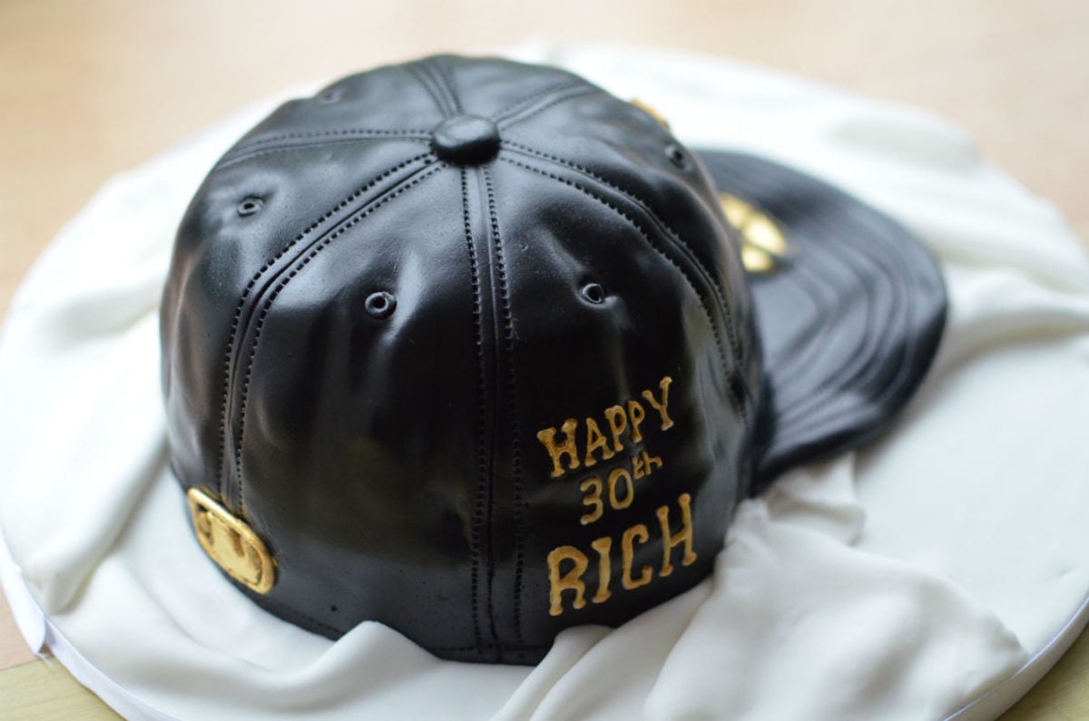 Personalised baseball cap cake
