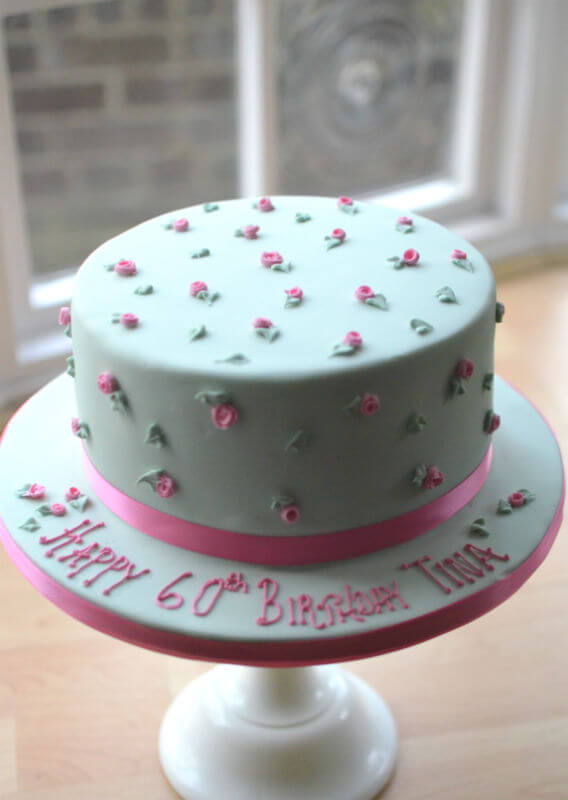 Peppermint & roses cake