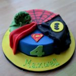 Single tier Super Heroes birthday cake