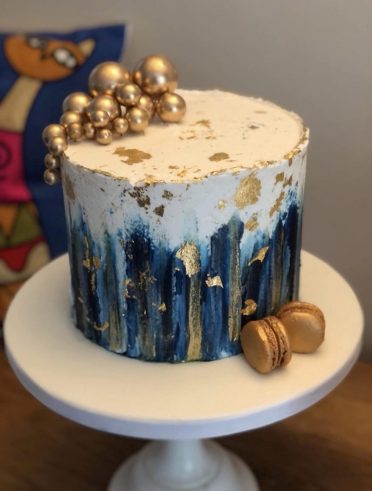 Blue & Gold birthday cake