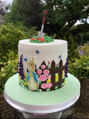 Beatrix Potter gardening cake