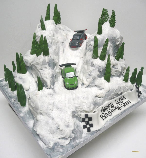 Porsche Ice driving in Norway cake