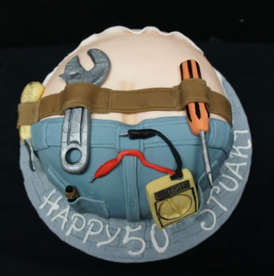 Builders birthday cake