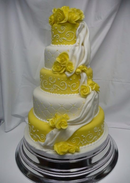 Roses & Drapes Wedding cake