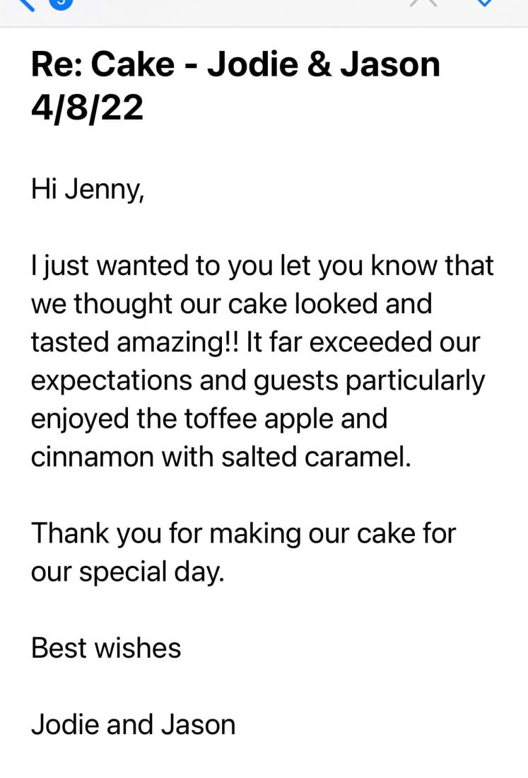 Feedback for Emerald green and gold cake Christchurch harbour hotel