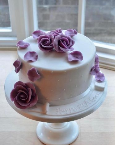 Lilac rose birthday cake