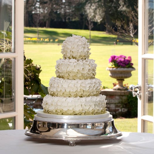 Green ruffle wedding cake The Chewton Glen Hotel