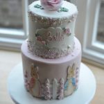 Beatrix Potter Belle sprinkles Christening cake