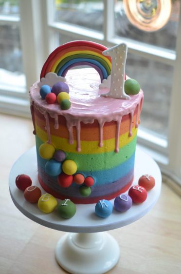 Rainbow 1st birthday cake
