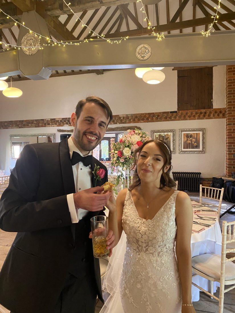 Newlyweds tasting their Croquembouche! Video of their feedback on my Instagram page 2nd August 2025