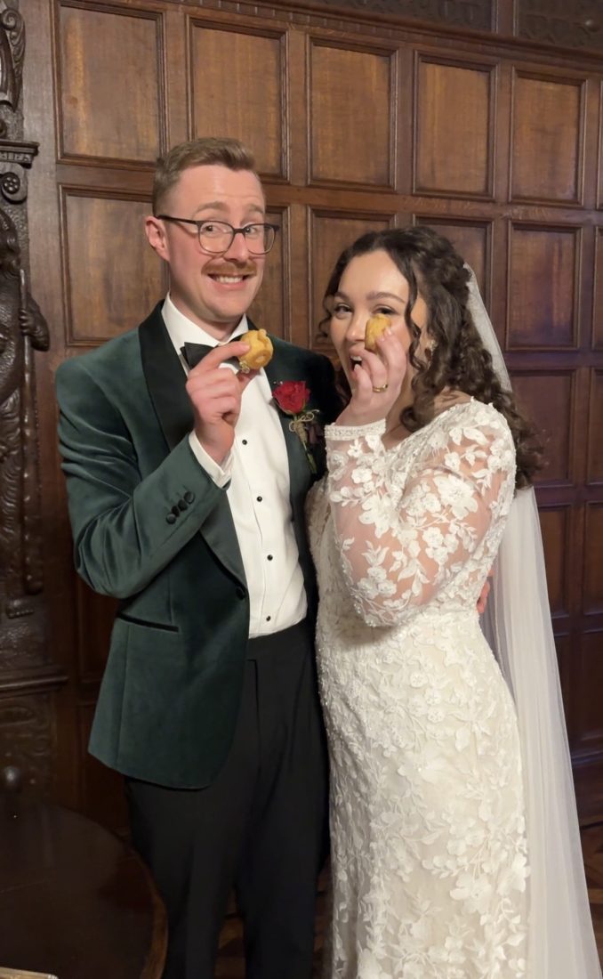 Tasting the Croquembouche. A video on Coast Cakes Instagram 28th February 2026