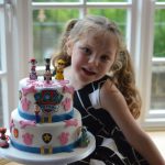Paw Patrol cake modelled by the beautiful birthday girl :)