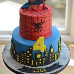 2 Tier Spiderman cake.