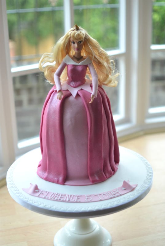 Princess Aurora birthday cake doll