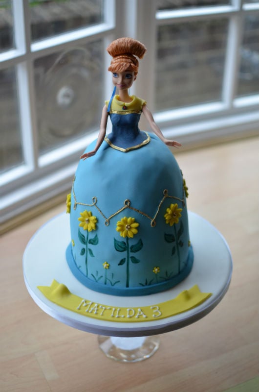 Anna Frozen Fever doll cake