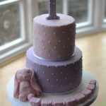 1st Birthday cake with sugar rabbit