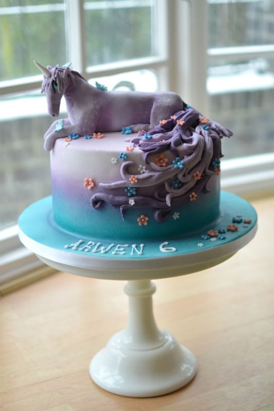 Lilac Unicorn birthday cake.