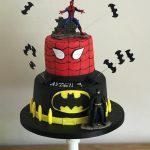 Spiderman Batman birthday cake